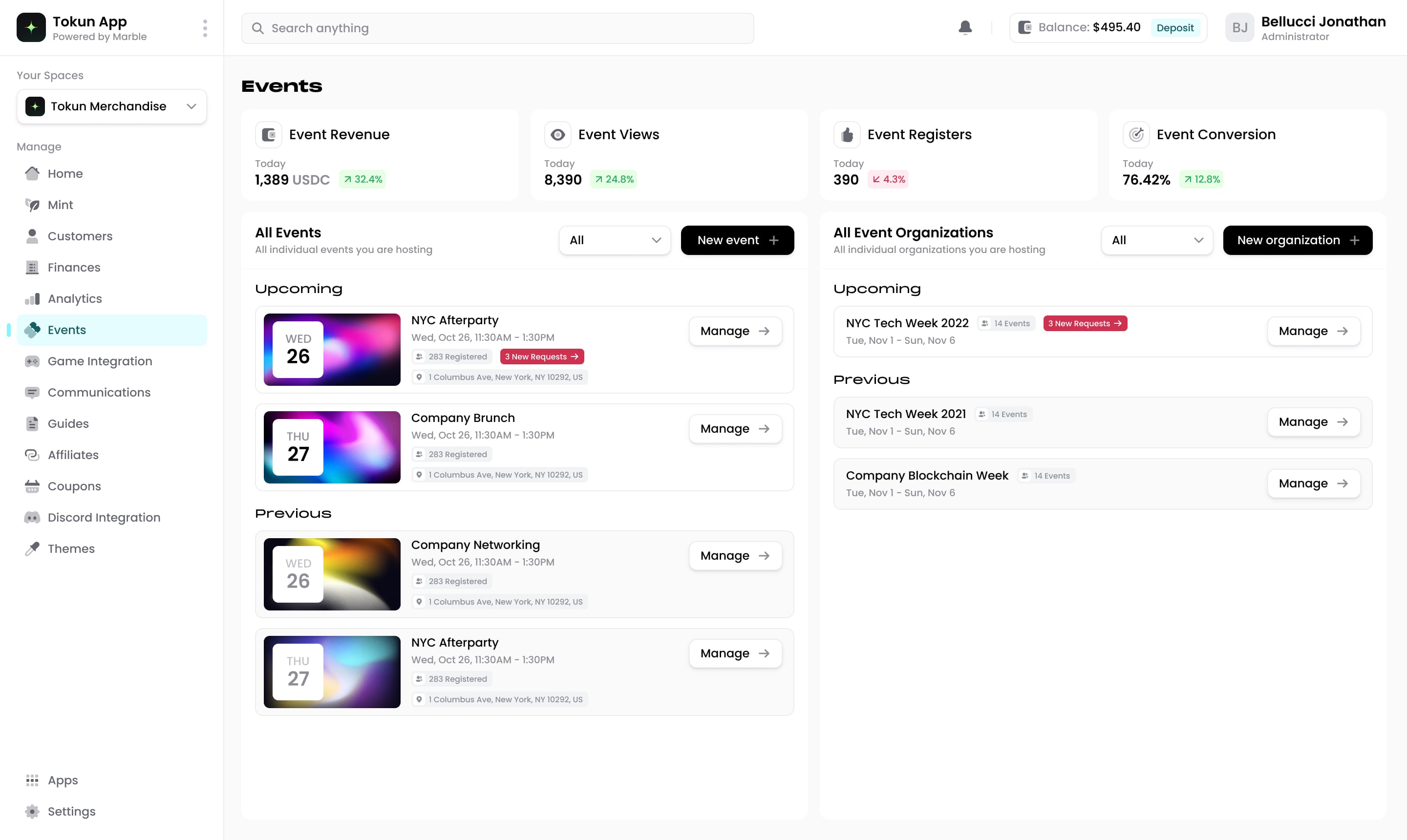 Marble: Business dashboard, view 2