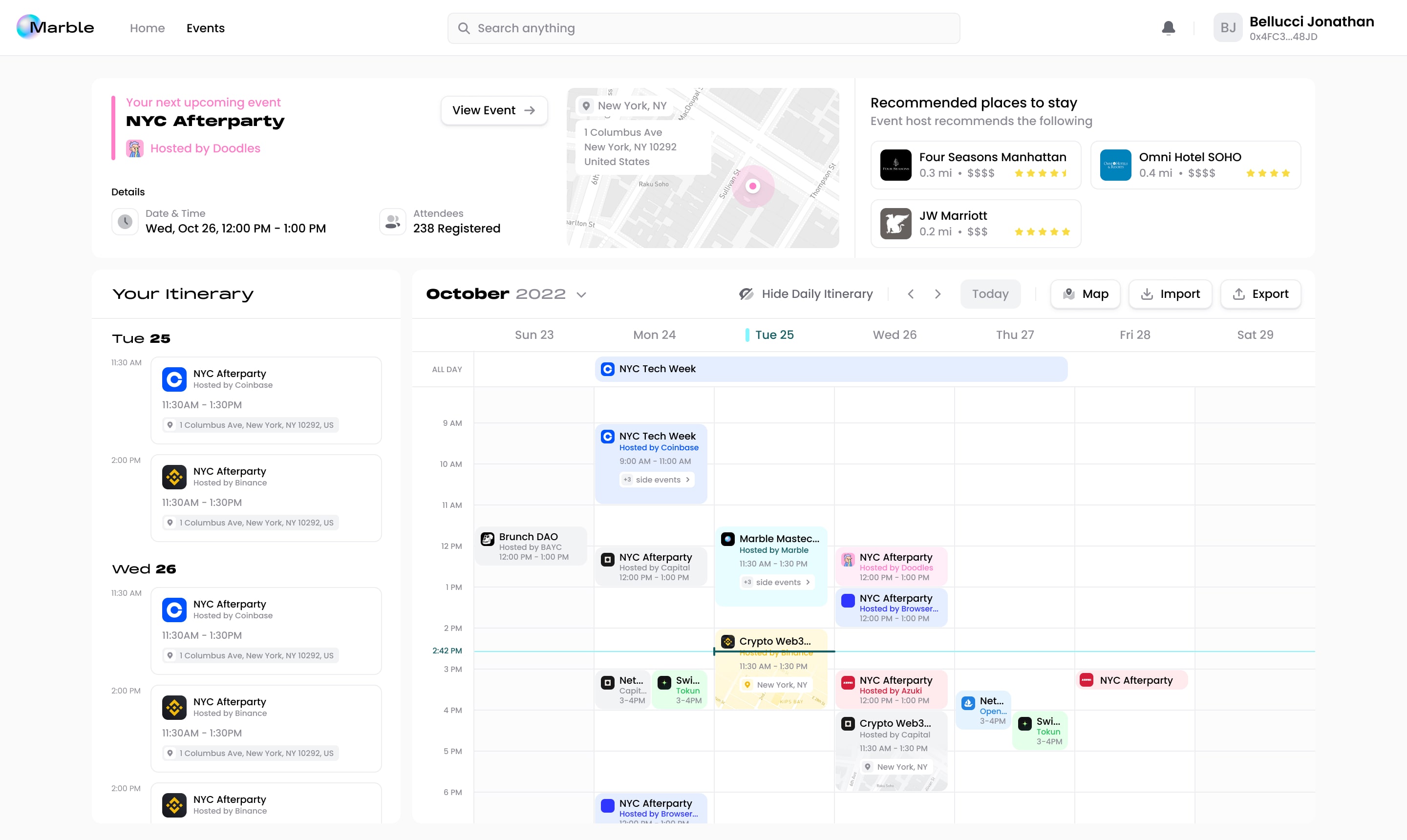 Marble: Member dashboard, view 2