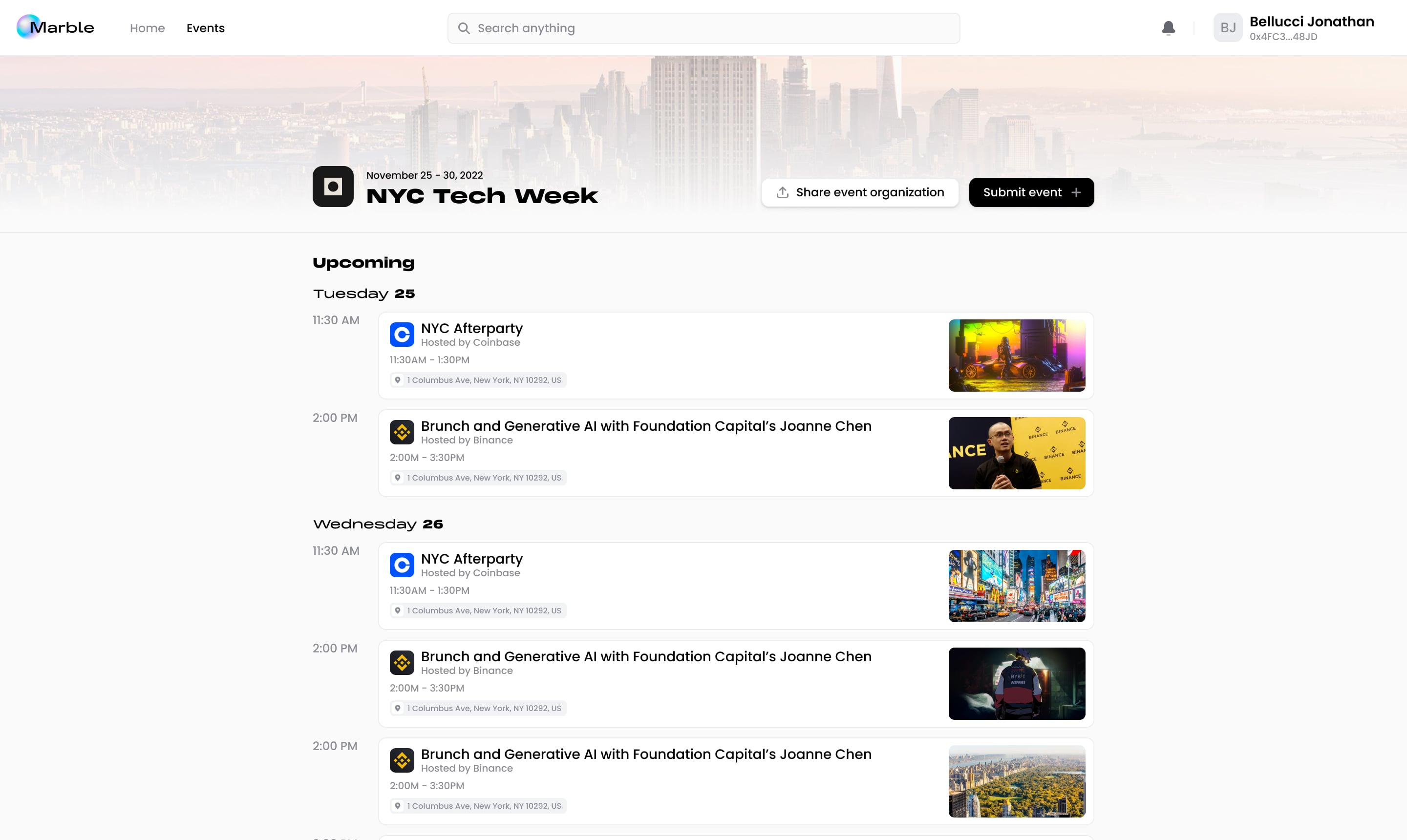 Marble: Member dashboard, view 4