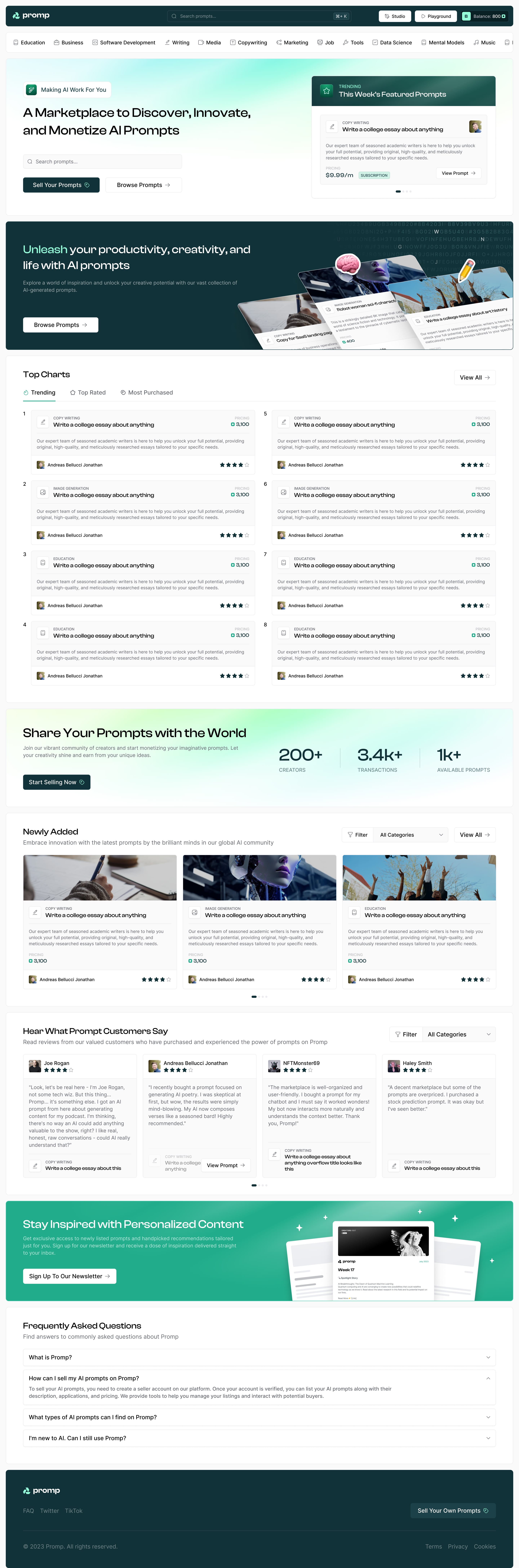 Promp: Prompt marketplace