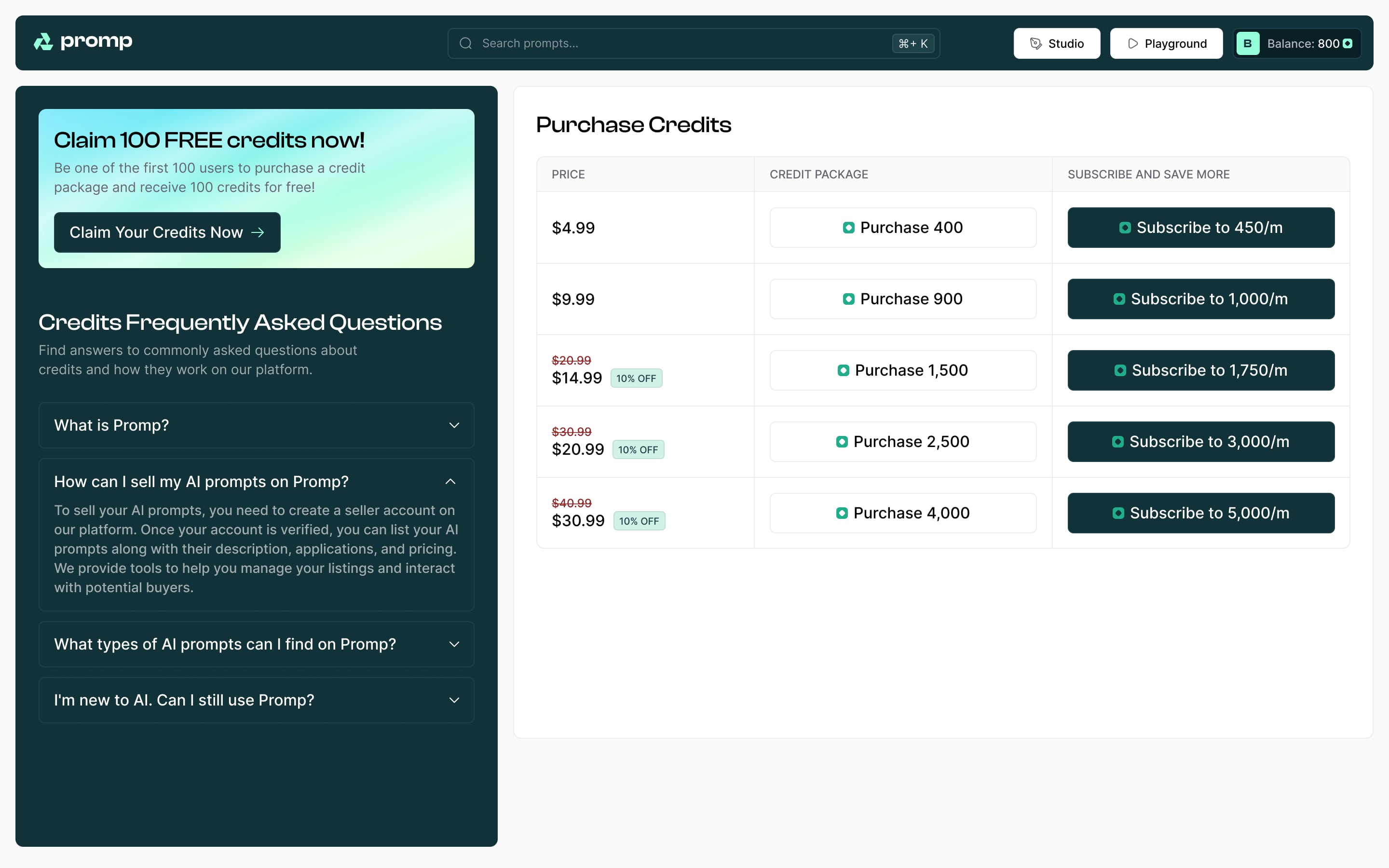 Promp: Prompt purchase